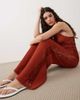 ASOS DESIGN ASOS DESIGN textured wide leg with lace pants in rust - part of a set - 1