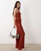 ASOS DESIGN ASOS DESIGN textured wide leg with lace pants in rust - part of a set - 2