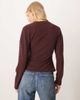 ASOS DESIGN ASOS DESIGN textured wrap detail long sleeve top in burgundy - 3
