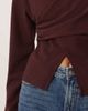 ASOS DESIGN ASOS DESIGN textured wrap detail long sleeve top in burgundy - 4
