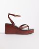 ASOS DESIGN ASOS DESIGN Thalia barely there toe thong wedges in conker-Brown - 1