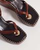 ASOS DESIGN ASOS DESIGN Thalia barely there toe thong wedges in conker-Brown - 2