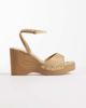 ASOS DESIGN ASOS DESIGN Thea wood effect wedges in sand suedette-Brown - 1