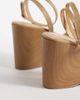 ASOS DESIGN ASOS DESIGN Thea wood effect wedges in sand suedette-Brown - 3