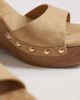 ASOS DESIGN ASOS DESIGN Thea wood effect wedges in sand suedette-Brown - 4