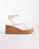 ASOS DESIGN ASOS DESIGN Thelma minimal strappy wedge sandals in white - 1