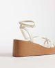 ASOS DESIGN ASOS DESIGN Thelma minimal strappy wedge sandals in white - 3