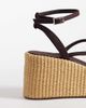 ASOS DESIGN ASOS DESIGN Thelma minimalist strappy wedge sandals in chocolate-Brown - 3