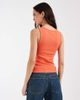 ASOS DESIGN ASOS DESIGN thick binding rib scoop neck tank top in hot coral-Orange - 3