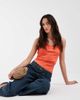 ASOS DESIGN ASOS DESIGN thick binding rib scoop neck tank top in hot coral-Orange - 4