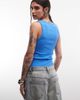 ASOS DESIGN ASOS DESIGN thick binding ribbed scoop neck tank top in bright blue - 3