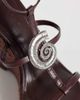 ASOS DESIGN ASOS DESIGN Tia skinny wedge sandals with fossil detail in chocolate-Brown - 3