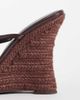 ASOS DESIGN ASOS DESIGN Tia skinny wedge sandals with fossil detail in chocolate-Brown - 4