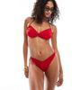 ASOS DESIGN ASOS DESIGN Tia terrycloth twist front bikini top in red - 3