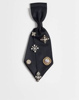 ASOS DESIGN ASOS DESIGN tie-clip in black with multi vintage charms-GOLD