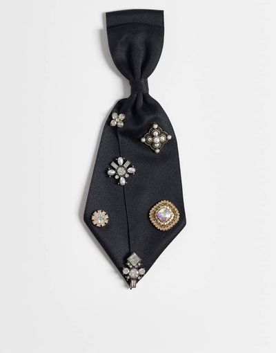 ASOS DESIGN ASOS DESIGN tie-clip in black with multi vintage charms-GOLD