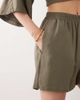 ASOS DESIGN ASOS DESIGN tie detail shorts in sage - part of a set-Green - 4
