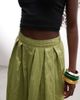 ASOS DESIGN ASOS DESIGN tie detail soft barrel pants in green stripe-Gray - 3
