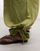 ASOS DESIGN ASOS DESIGN tie detail soft barrel pants in green stripe-Gray - 4