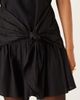 ASOS DESIGN ASOS DESIGN tie front t-shirt mini dress with poplin skirt in black - 2