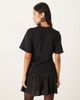 ASOS DESIGN ASOS DESIGN tie front t-shirt mini dress with poplin skirt in black - 4