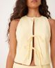 ASOS DESIGN ASOS DESIGN tie front vest in buttermilk-Yellow - 4