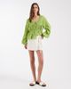ASOS DESIGN ASOS DESIGN tie side wrap over linen skort in white - 1