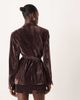 ASOS DESIGN ASOS DESIGN tie waist velvet blazer in chocolate - part of a set-Brown - 4
