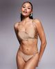 ASOS DESIGN ASOS DESIGN Tina resin ring bikini bottom in brown - 1