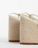ASOS DESIGN ASOS DESIGN Topaz square toe wedge with flower trim in beige-Neutral - 4