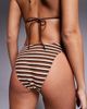 ASOS DESIGN ASOS DESIGN Tori terrycloth Florida high leg brazilian bikini bottoms in caramel stripes-Brown - 2
