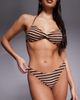 ASOS DESIGN ASOS DESIGN Tori terrycloth Florida high leg brazilian bikini bottoms in caramel stripes-Brown - 3