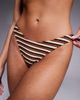 ASOS DESIGN ASOS DESIGN Tori terrycloth Florida high leg brazilian bikini bottoms in caramel stripes-Brown - 4