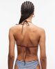 ASOS DESIGN ASOS DESIGN Tori terrycloth twist front crop bikini top in teal cherry stripes-Multi - 4