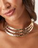 ASOS DESIGN ASOS DESIGN torque choker necklace with rows in hammered gold tone - 1