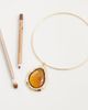ASOS DESIGN ASOS DESIGN torque choker with amber resin pedant in gold tone-Red - 2
