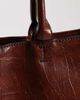 ASOS DESIGN ASOS DESIGN tote with double handles in tan croc-Brown - 3