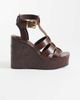 ASOS DESIGN ASOS DESIGN Tova caged t bar wedges in chocolate-Brown - 1