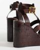 ASOS DESIGN ASOS DESIGN Tova caged t bar wedges in chocolate-Brown - 2