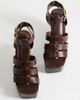 ASOS DESIGN ASOS DESIGN Tova caged t bar wedges in chocolate-Brown - 3