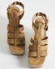 ASOS DESIGN ASOS DESIGN Tova caged t bar wedges in sand-Neutral - 3