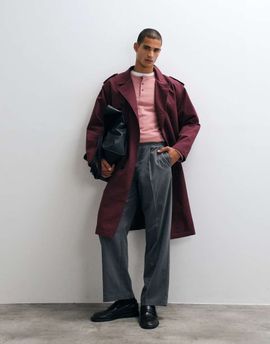 ASOS DESIGN ASOS DESIGN trench coat in burgundy-Red