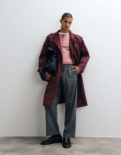 ASOS DESIGN ASOS DESIGN trench coat in burgundy-Red