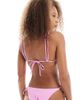 ASOS DESIGN ASOS DESIGN triangle bikini top with sugar charm trim-pink - 4