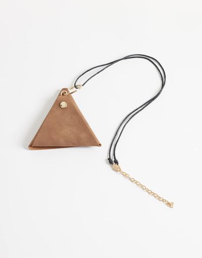 ASOS DESIGN ASOS DESIGN triangle charm pouch in tan-Brown