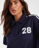 ASOS DESIGN ASOS DESIGN tricot sporty polo top with lace detail in navy - part of a set - 3