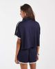 ASOS DESIGN ASOS DESIGN tricot sporty polo top with lace detail in navy - part of a set - 4