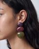 ASOS DESIGN ASOS DESIGN triple drop earrings with dark multi-colored resins - 2