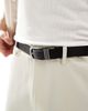 ASOS DESIGN ASOS DESIGN triple metal keeper belt in pebble black faux leather - 1