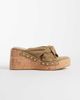 ASOS DESIGN ASOS DESIGN Tulip wedge sandals with twist detailing in khaki-Neutral - 1